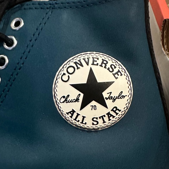 NWT Converse Fleece-Lined Leather Chuck 70 Turq 5W - Picture 6 of 7